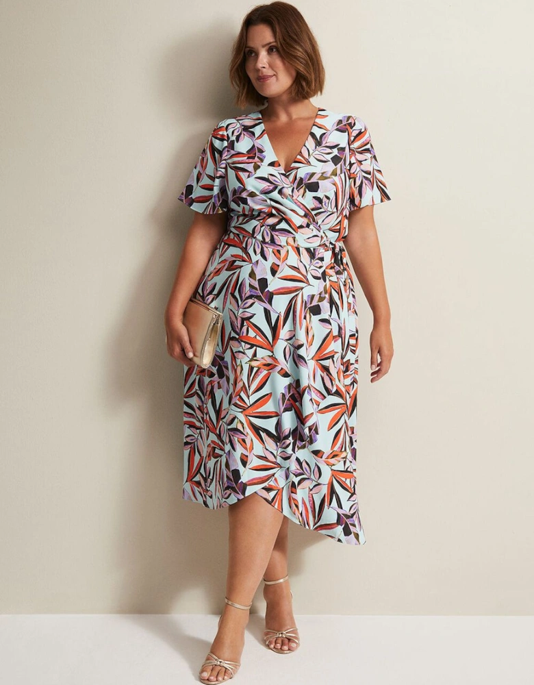Julissa Ruffle Wrap Midi Dress