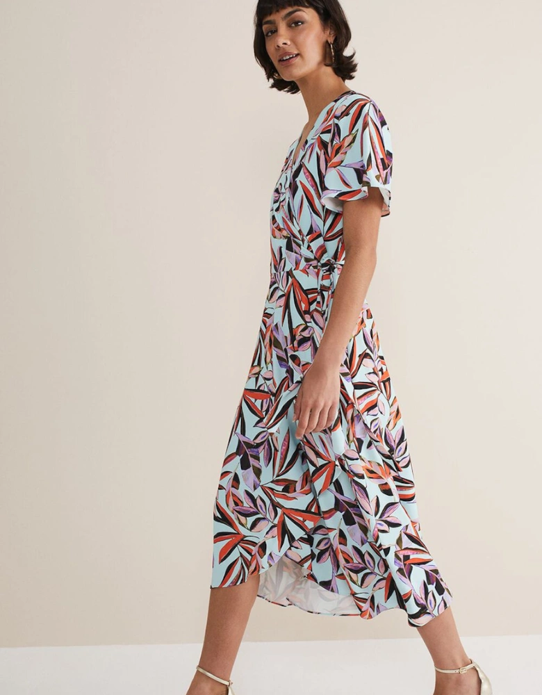 Julissa Ruffle Wrap Midi Dress
