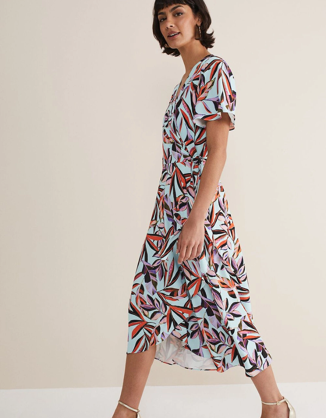 Julissa Ruffle Wrap Midi Dress