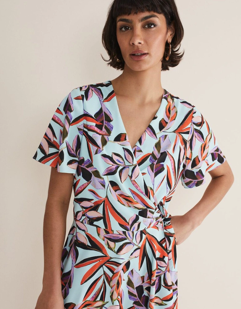 Julissa Ruffle Wrap Midi Dress