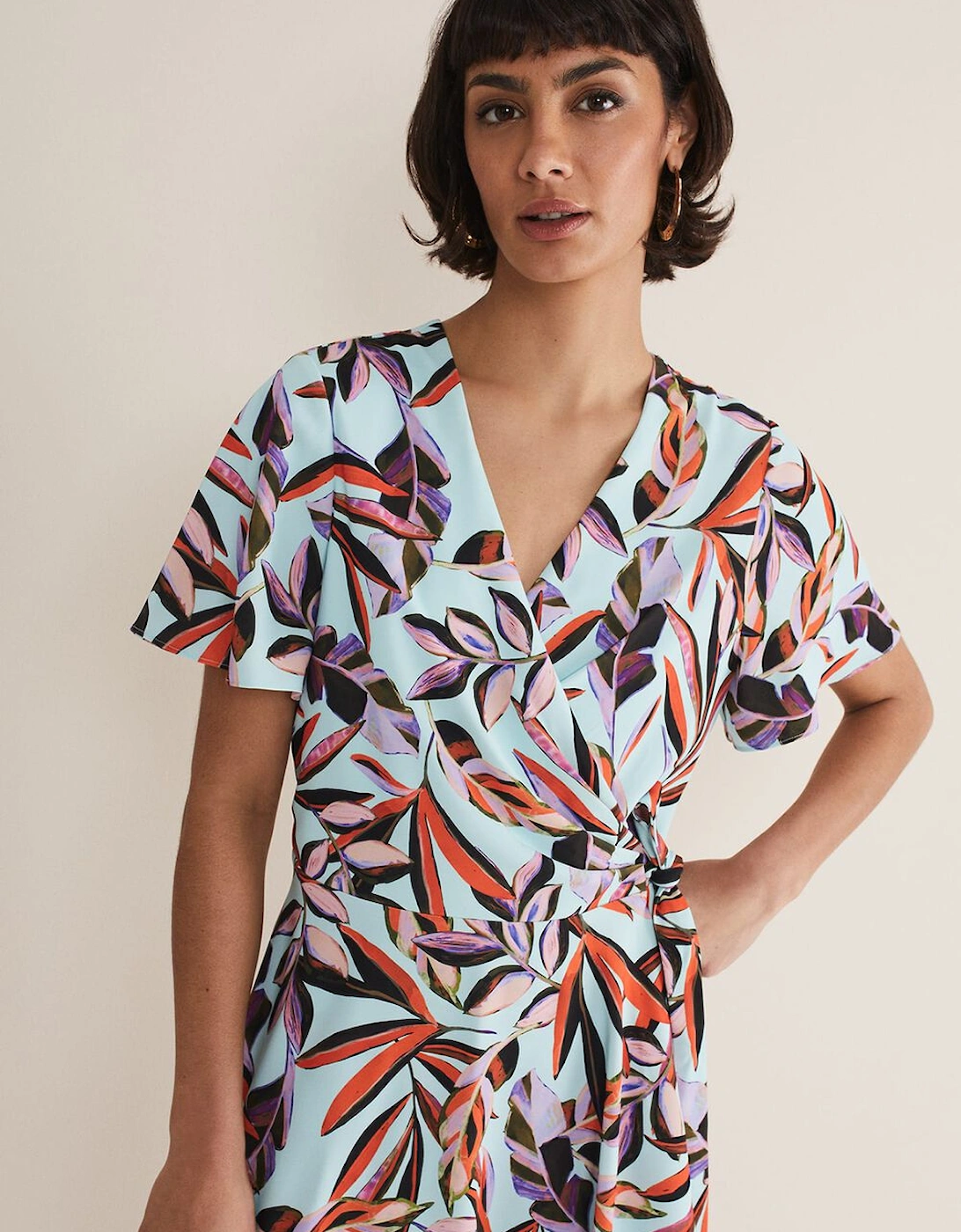 Julissa Ruffle Wrap Midi Dress
