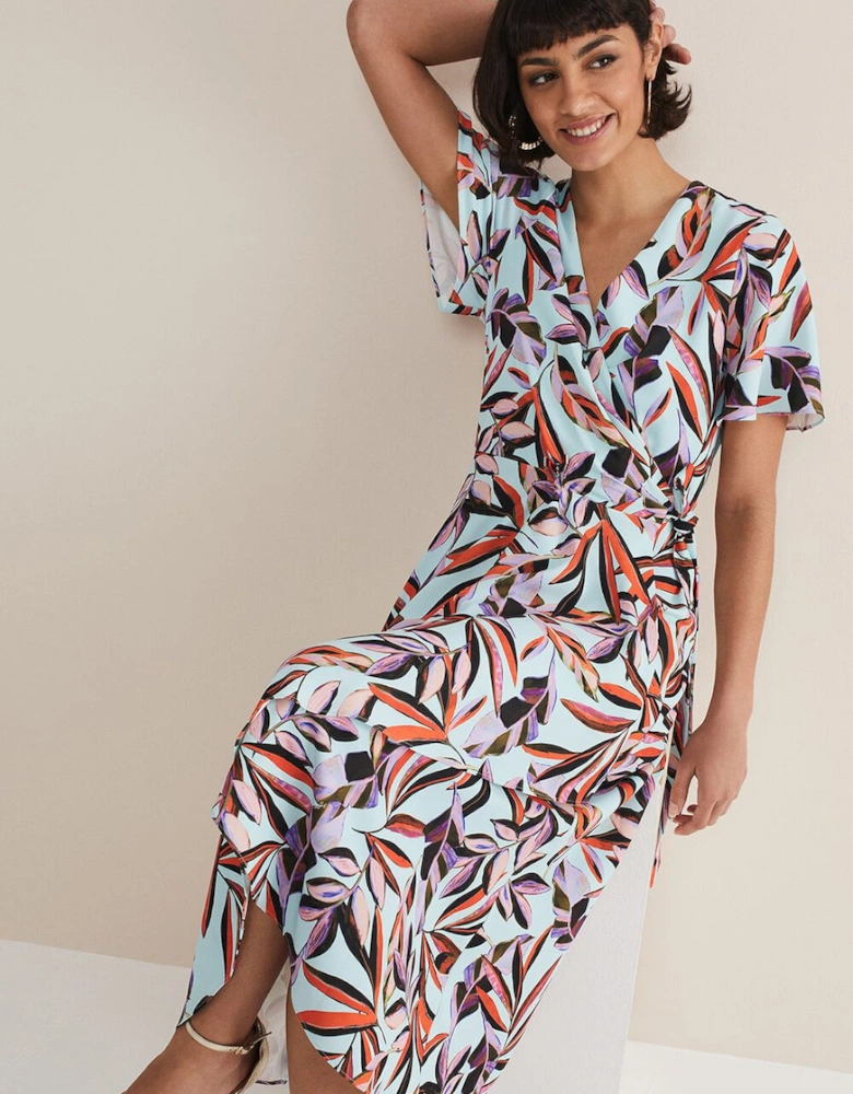 Julissa Ruffle Wrap Midi Dress