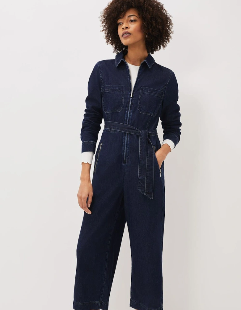 Cecile Denim Wide Leg Jumpsuit