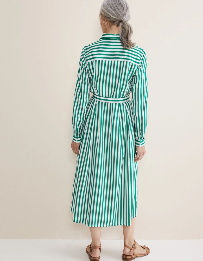Ida Stripe Shirt Midi Dress