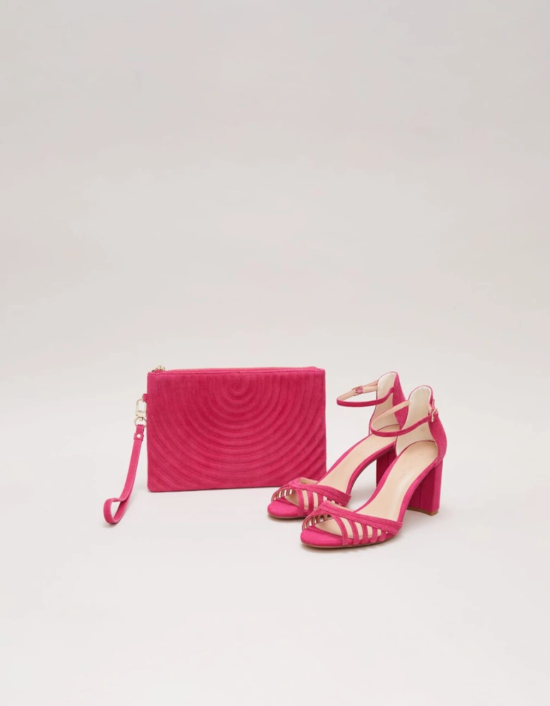 Suede Lattice Block Heel