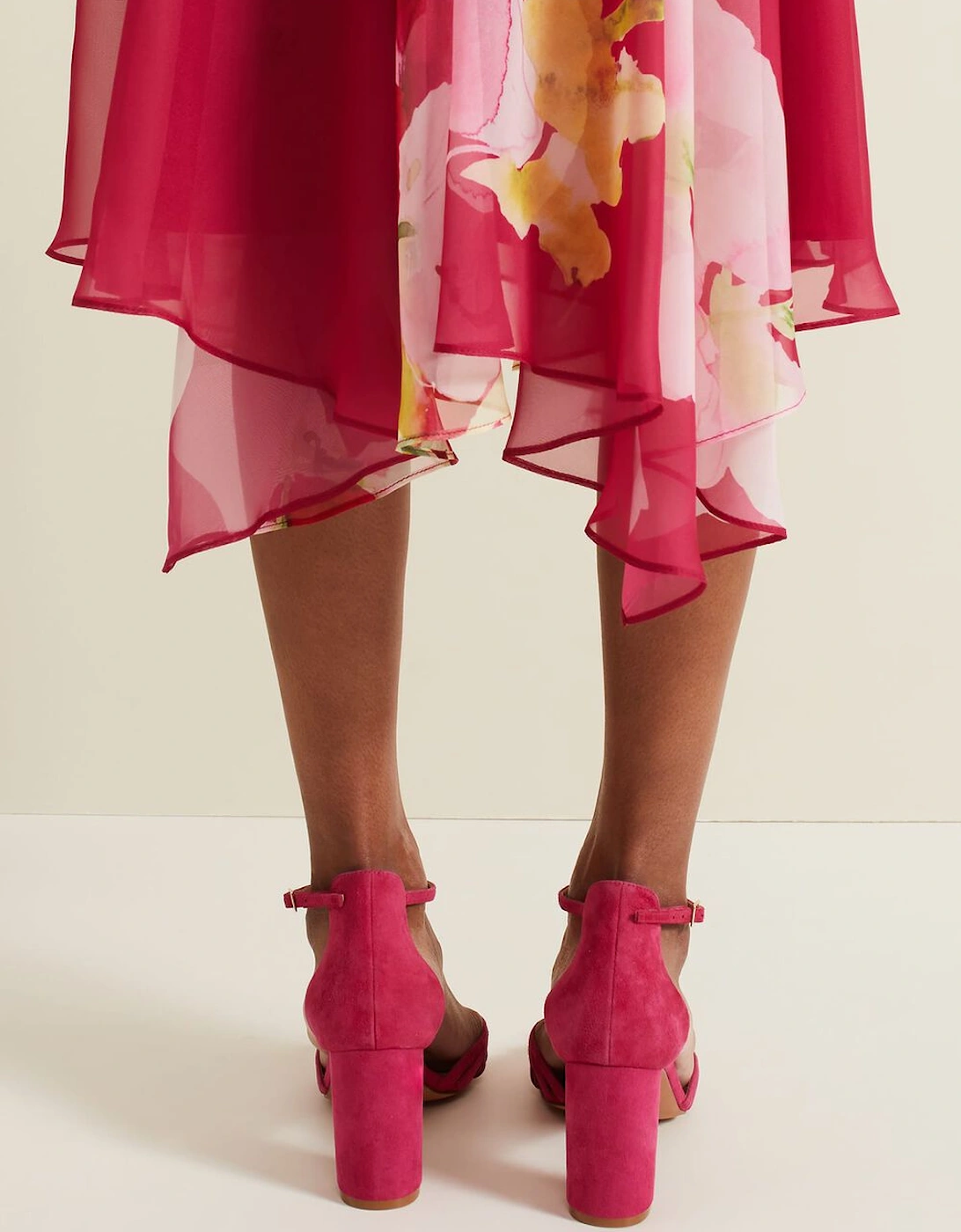 Suede Lattice Block Heel