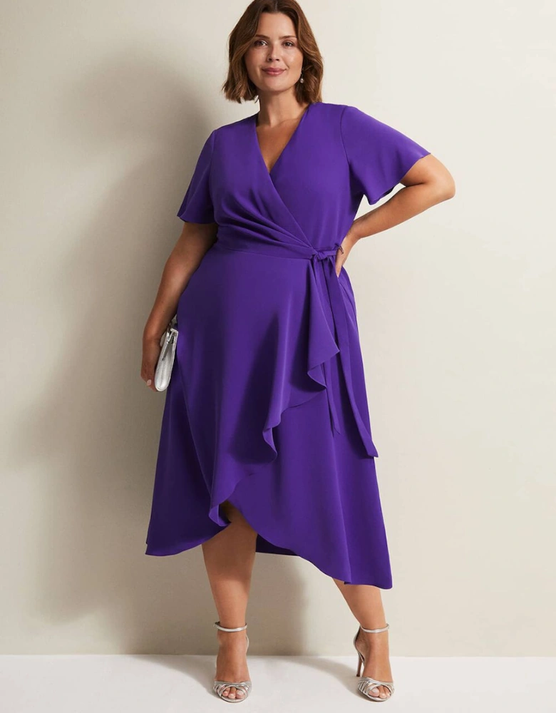 Julissa Ruffle Wrap Midi Dress