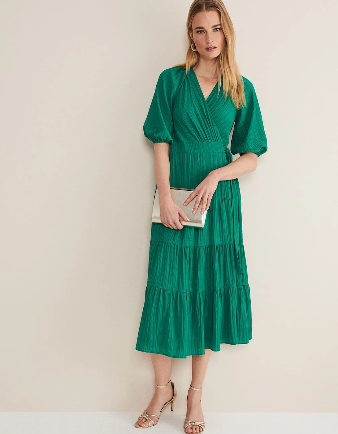 Morven Black Wrap Midi Dress