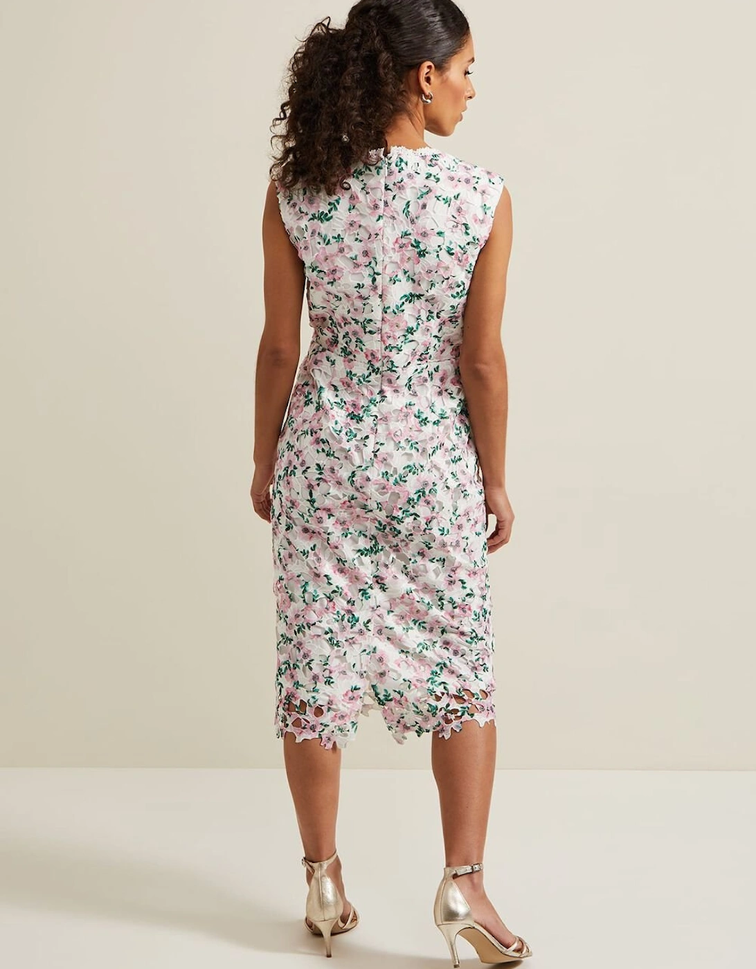 Petite Diana Floral Lace Midi Dress