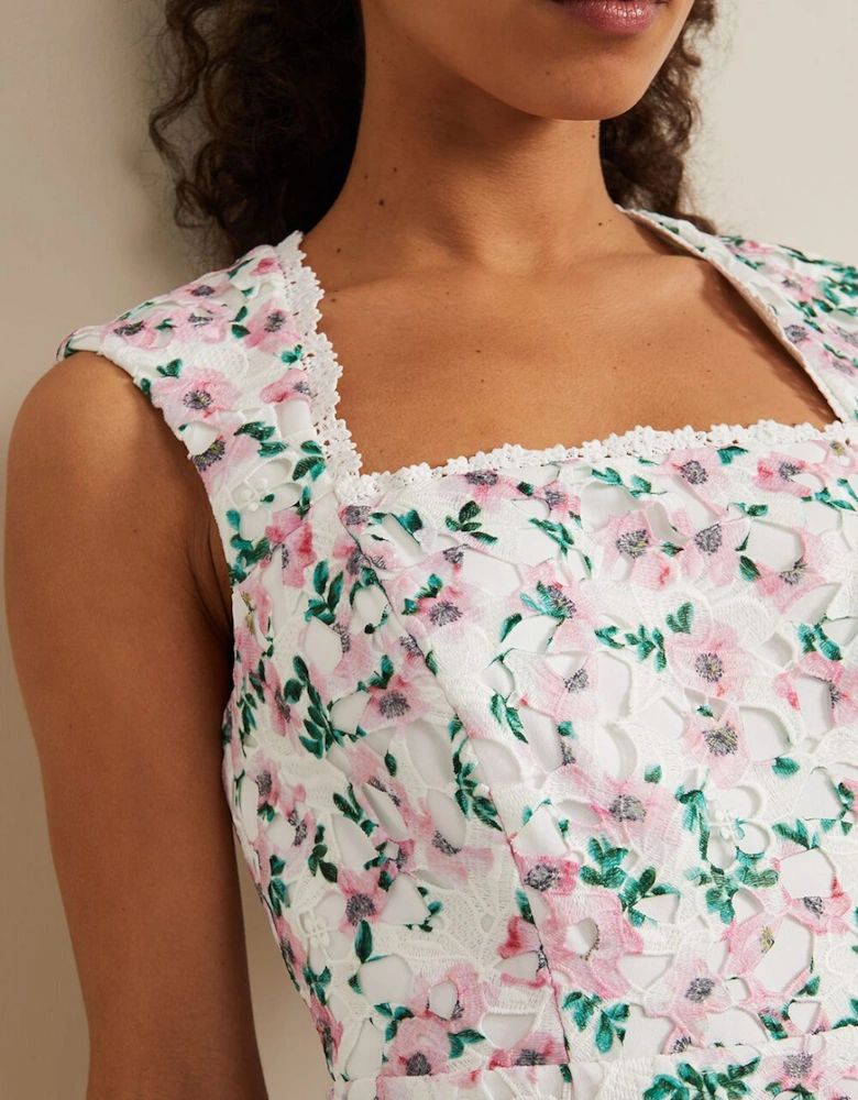 Petite Diana Floral Lace Midi Dress