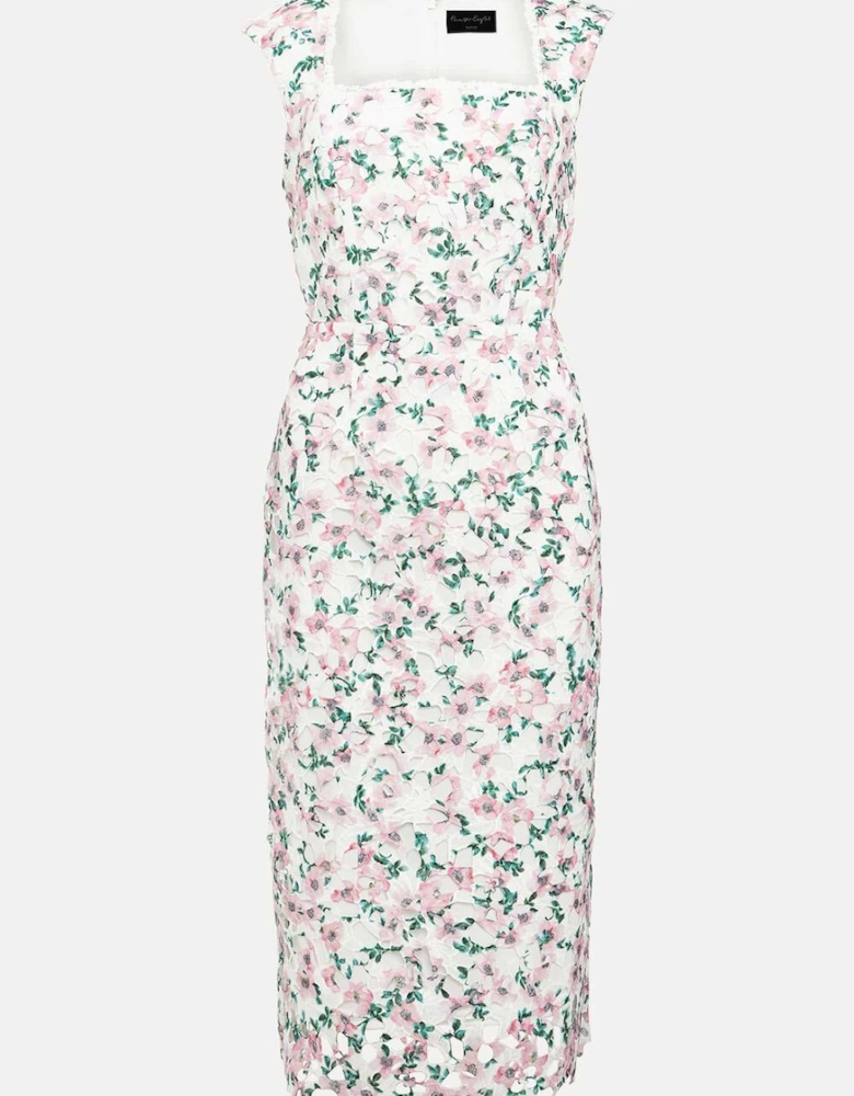 Petite Diana Floral Lace Midi Dress
