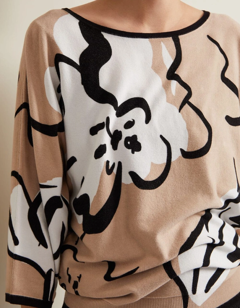 Laurie Ink Floral Knitted Top