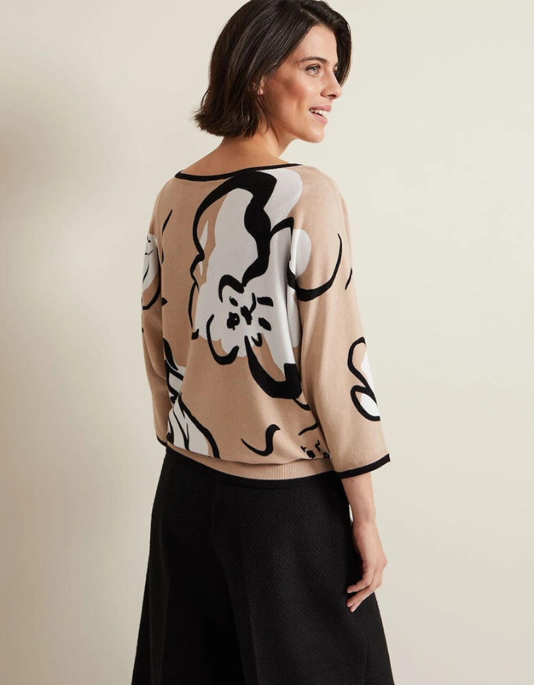 Laurie Ink Floral Knitted Top
