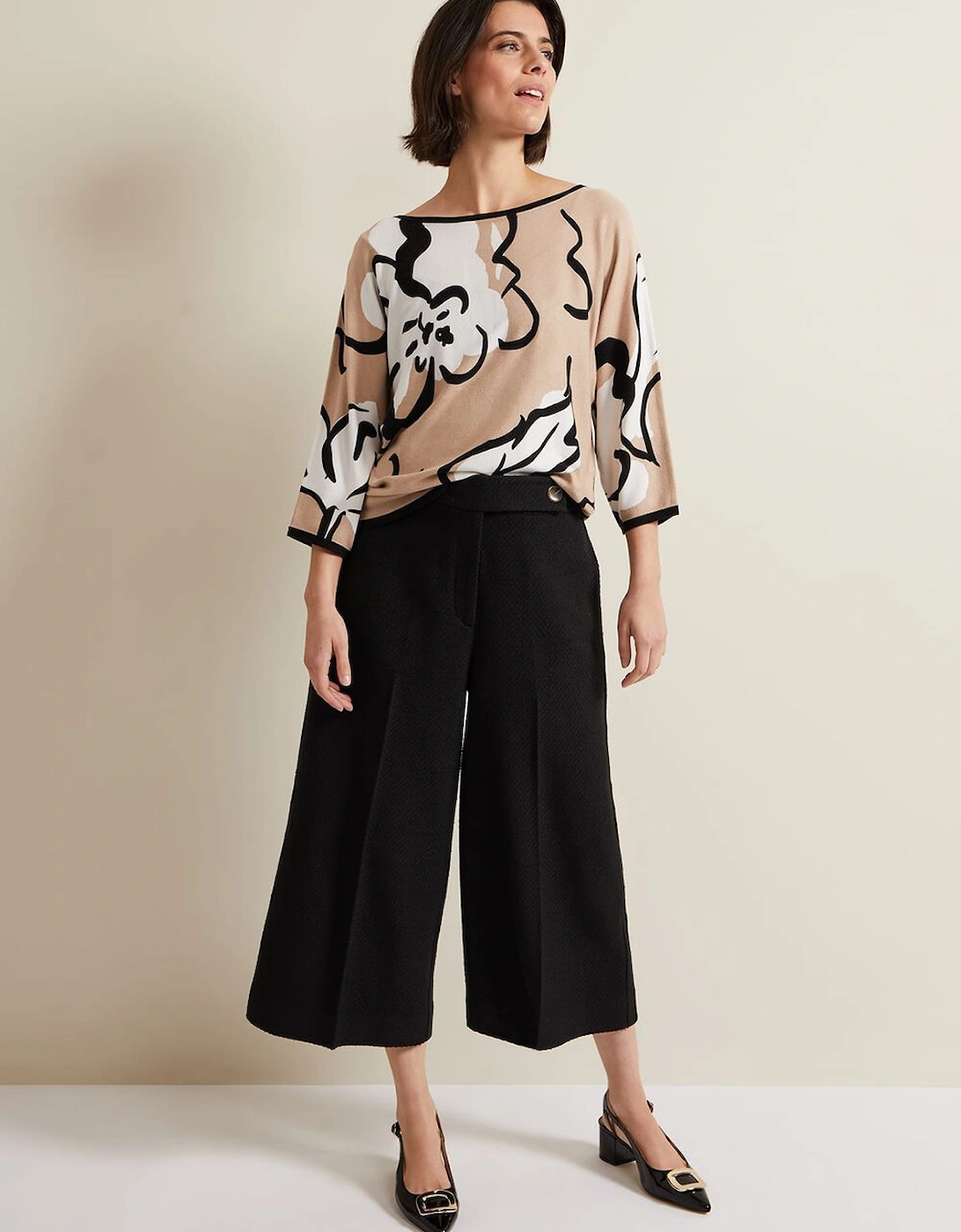 Laurie Ink Floral Knitted Top