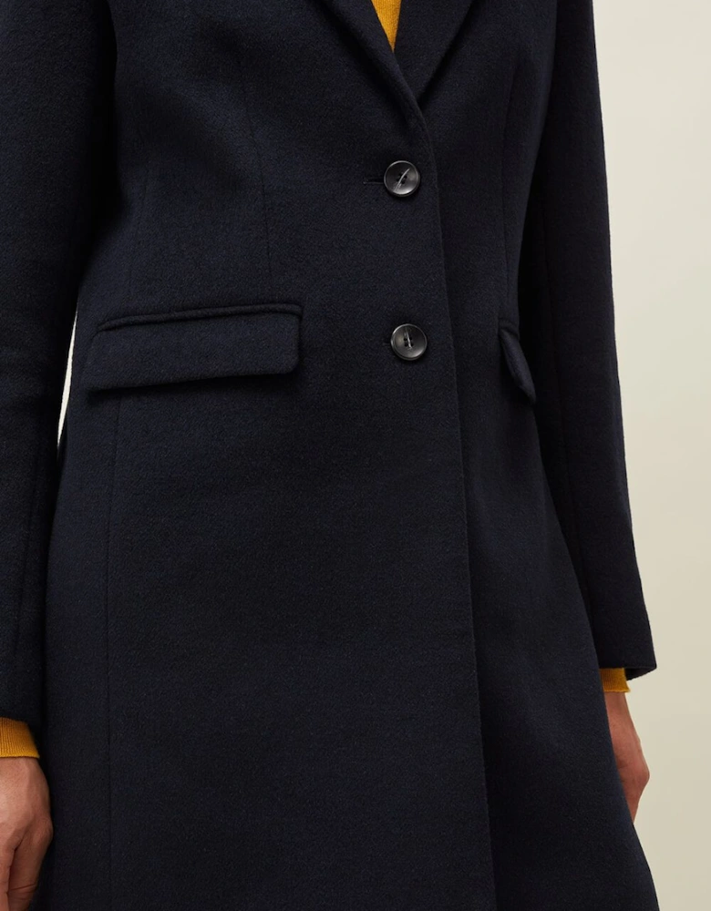 Lydia Navy Wool Smart Coat