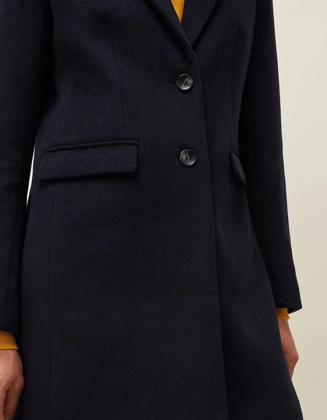 Lydia Navy Wool Smart Coat