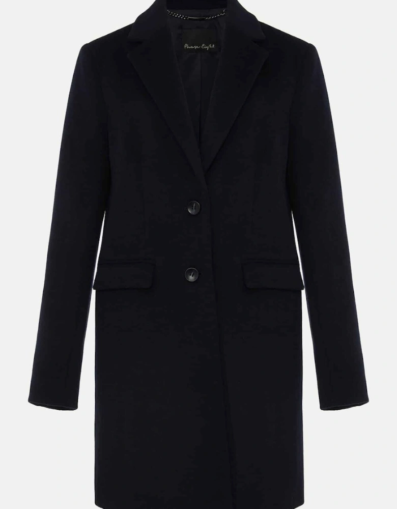 Lydia Navy Wool Smart Coat