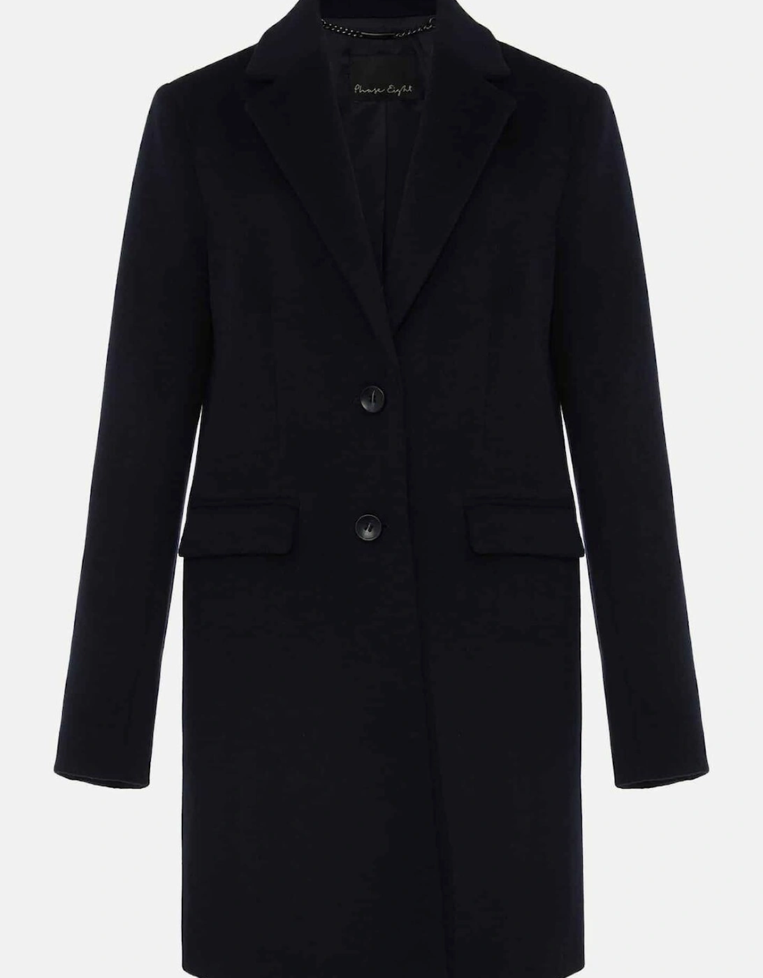 Lydia Navy Wool Smart Coat