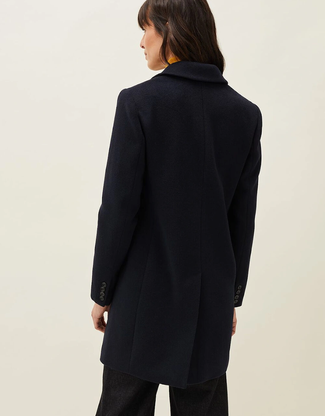 Lydia Navy Wool Smart Coat