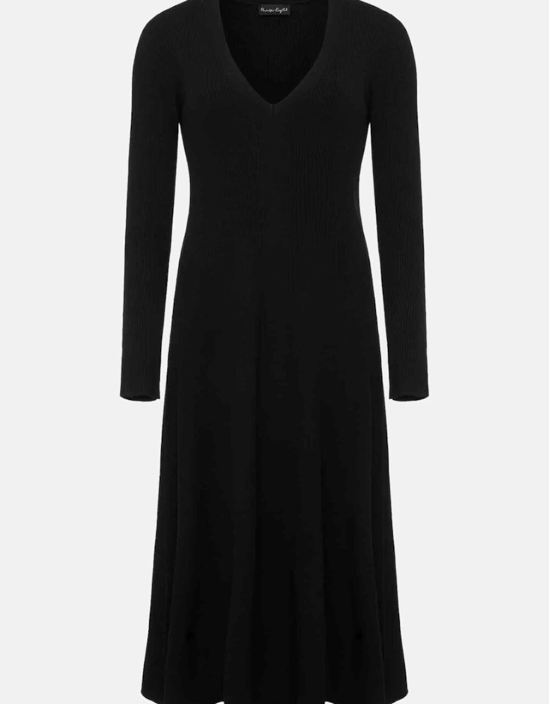 Amberlyn Black Fit And Flare Midi Dress