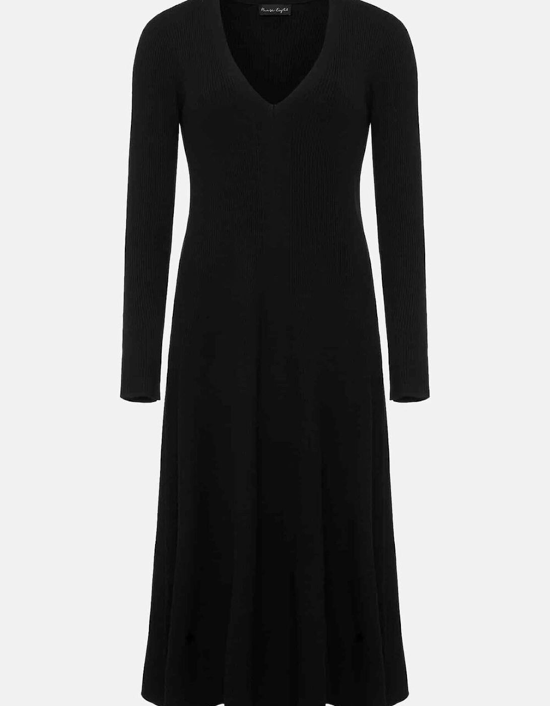 Amberlyn Black Fit And Flare Midi Dress
