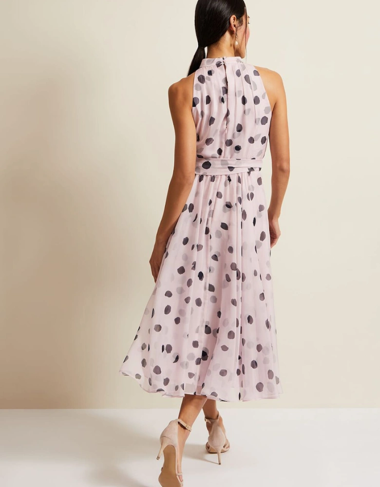 Naomi Spot Chiffon Dress