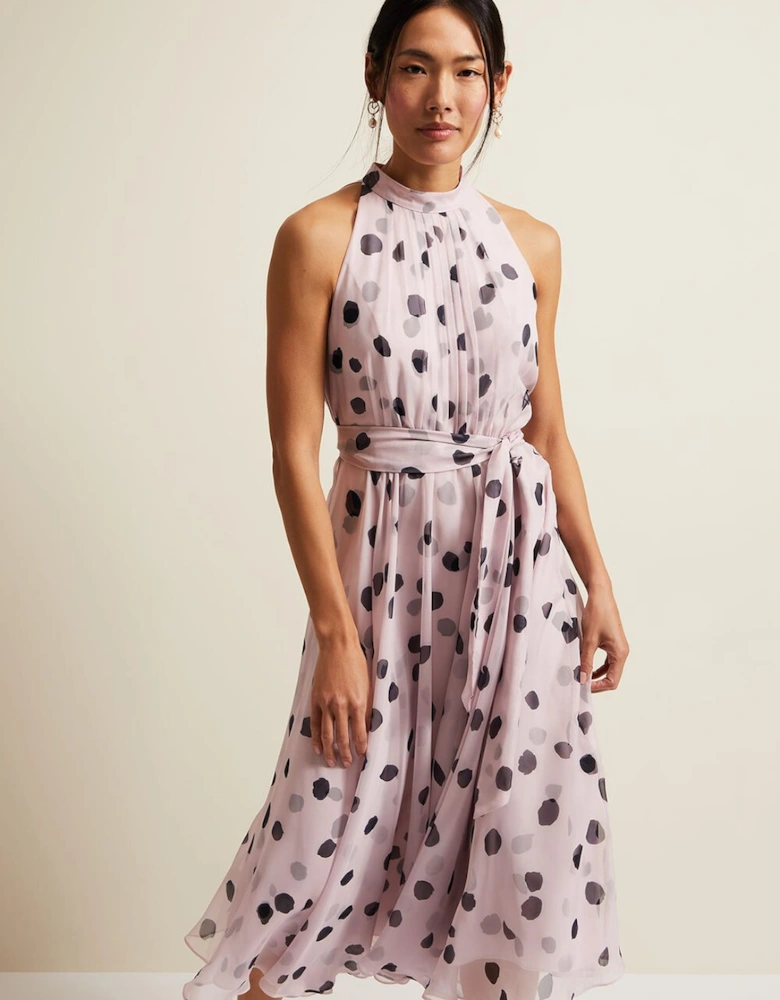 Naomi Spot Chiffon Dress