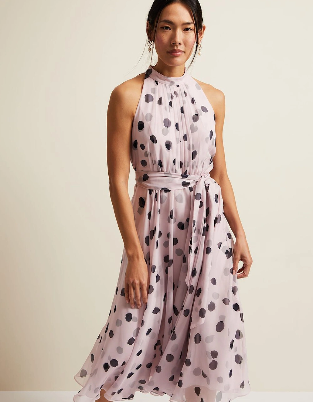Naomi Spot Chiffon Dress