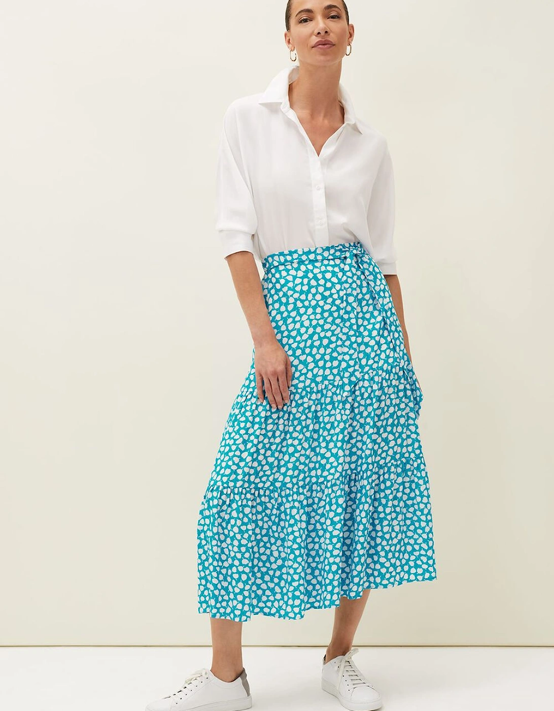 Tana Leaf Print Maxi Skirt, 7 of 6
