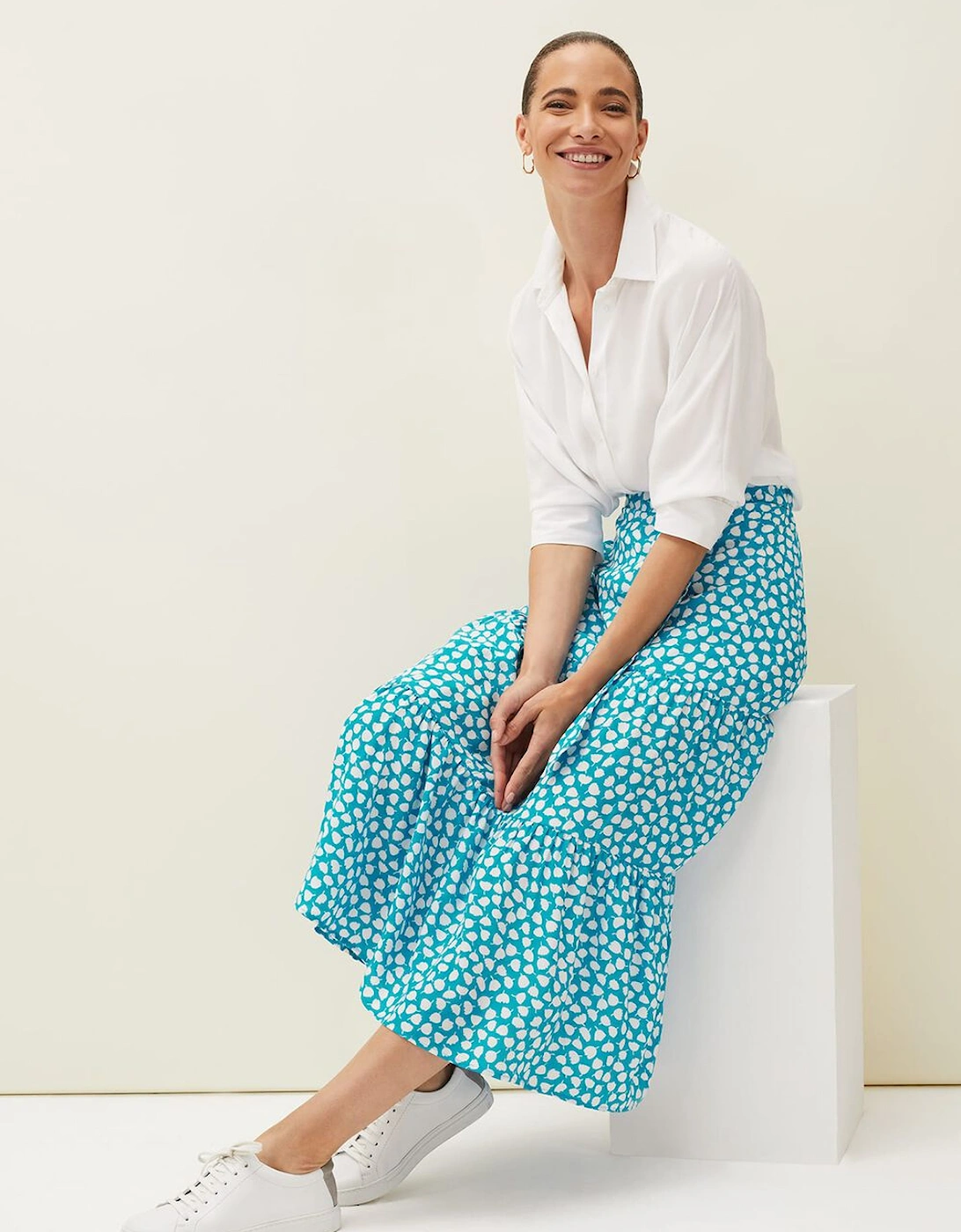Tana Leaf Print Maxi Skirt