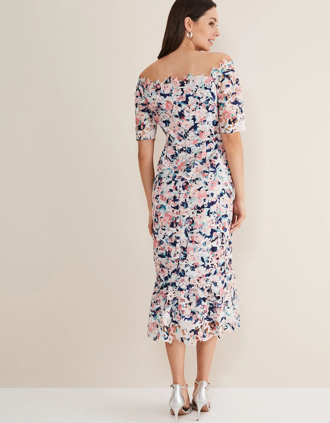 Francesa Off Shoulder Floral Print Dress