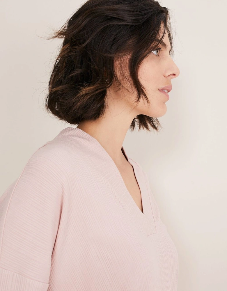 Shellie Textured V Neck Top