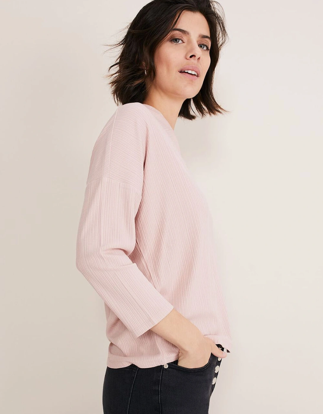Shellie Textured V Neck Top