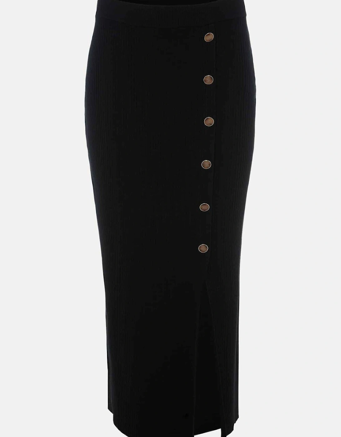 Irina Ribbed Button Detail Knit Skirt