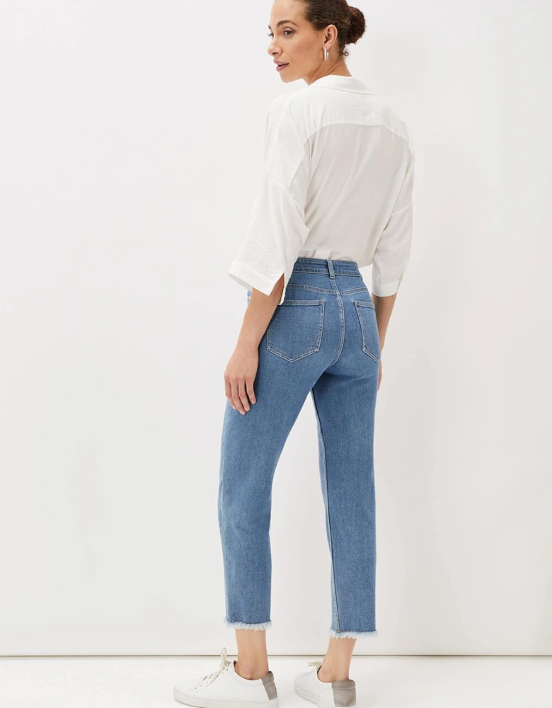 Petra Raw Hem Straight Leg Jeans