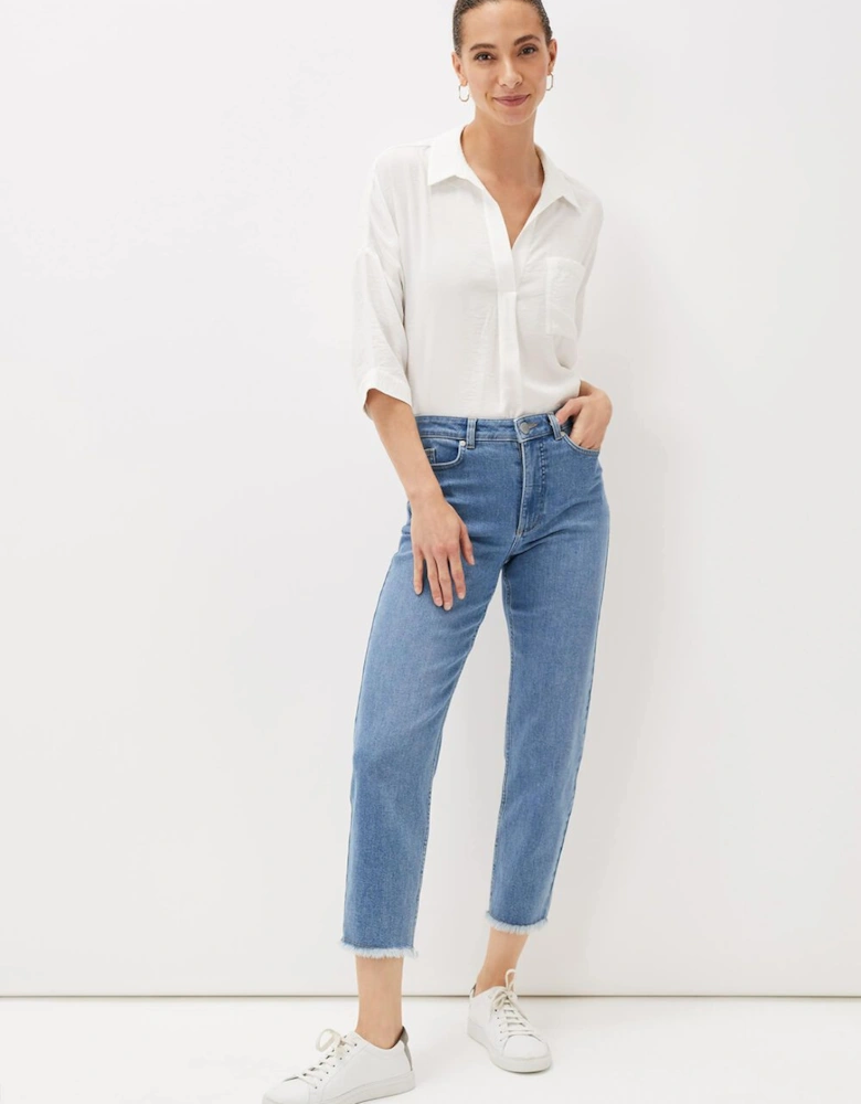 Petra Raw Hem Straight Leg Jeans