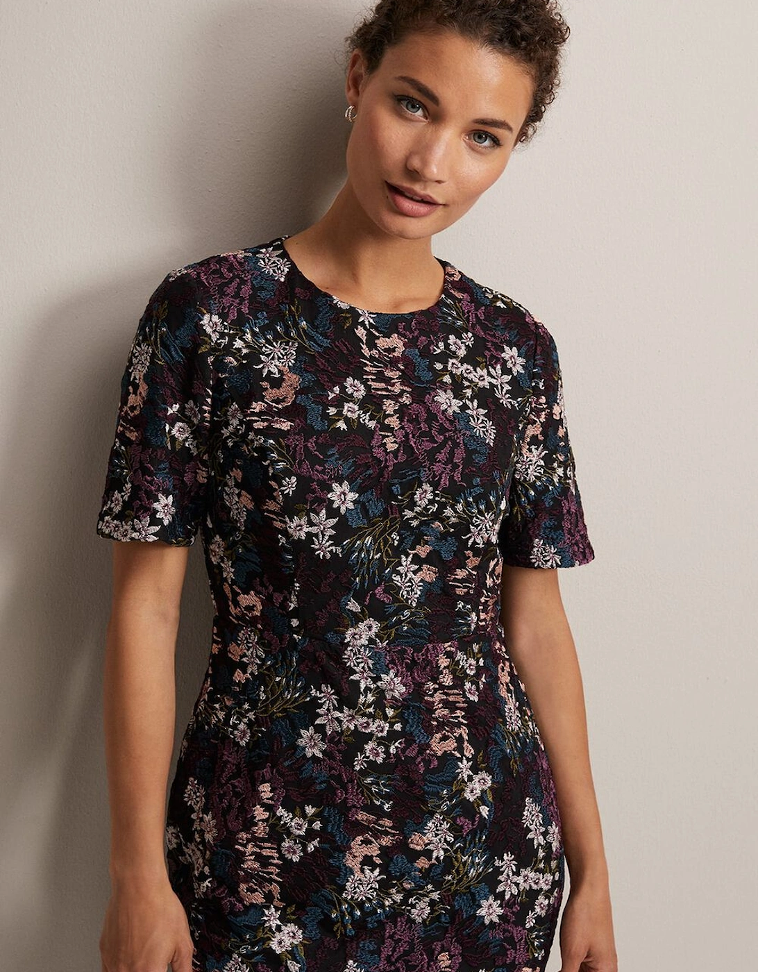 Keshia Floral Embroidered Mini Dress