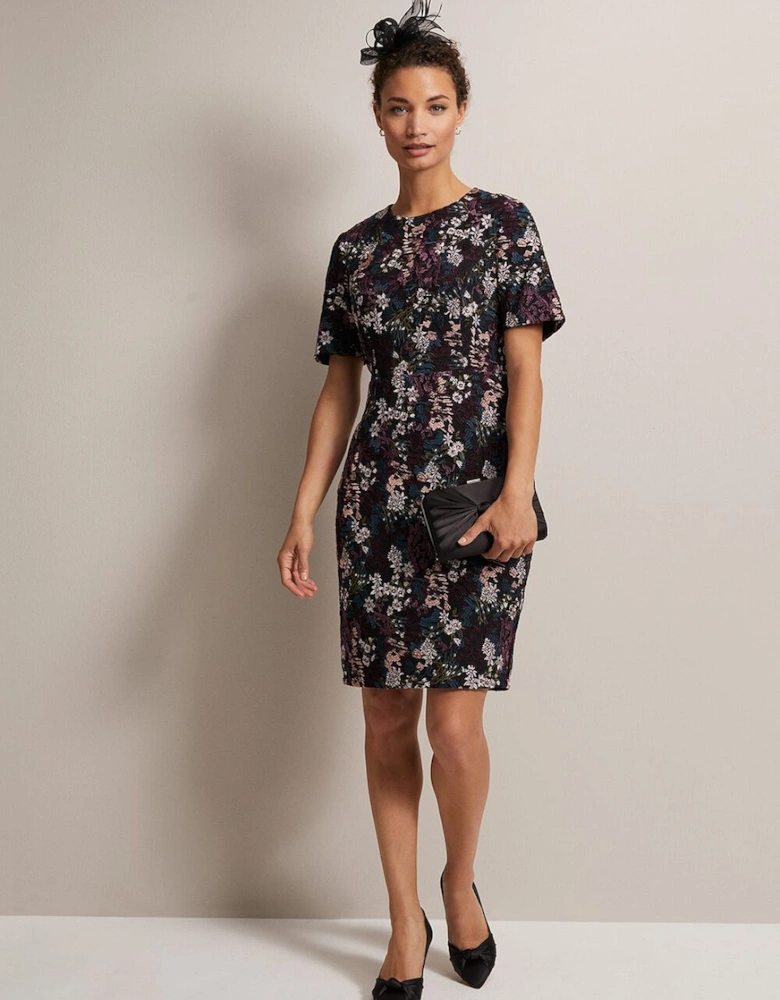 Keshia Floral Embroidered Mini Dress