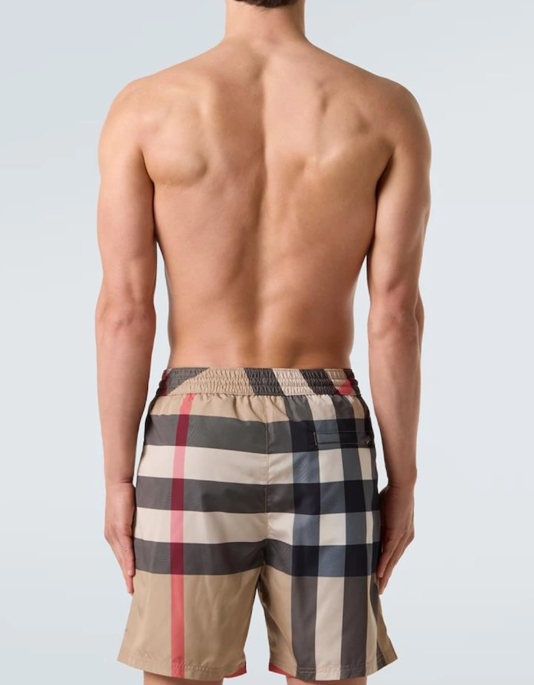 Check Swim Shorts in Beige