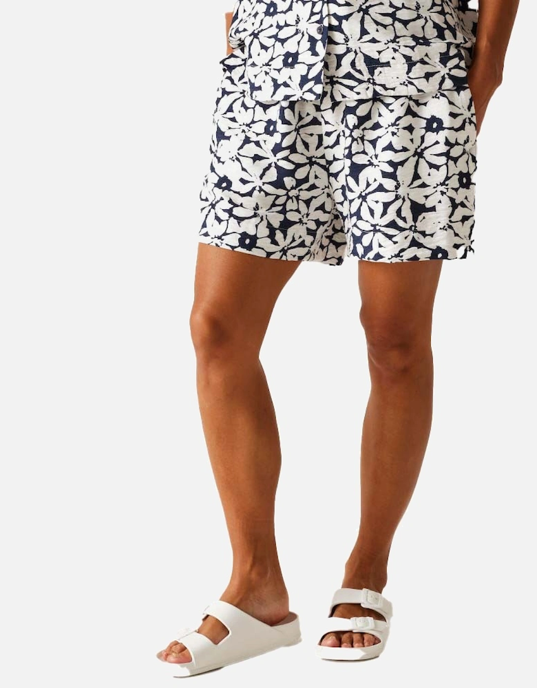 Womens Salise Lightweight Linen Look Shorts, 5 of 4
