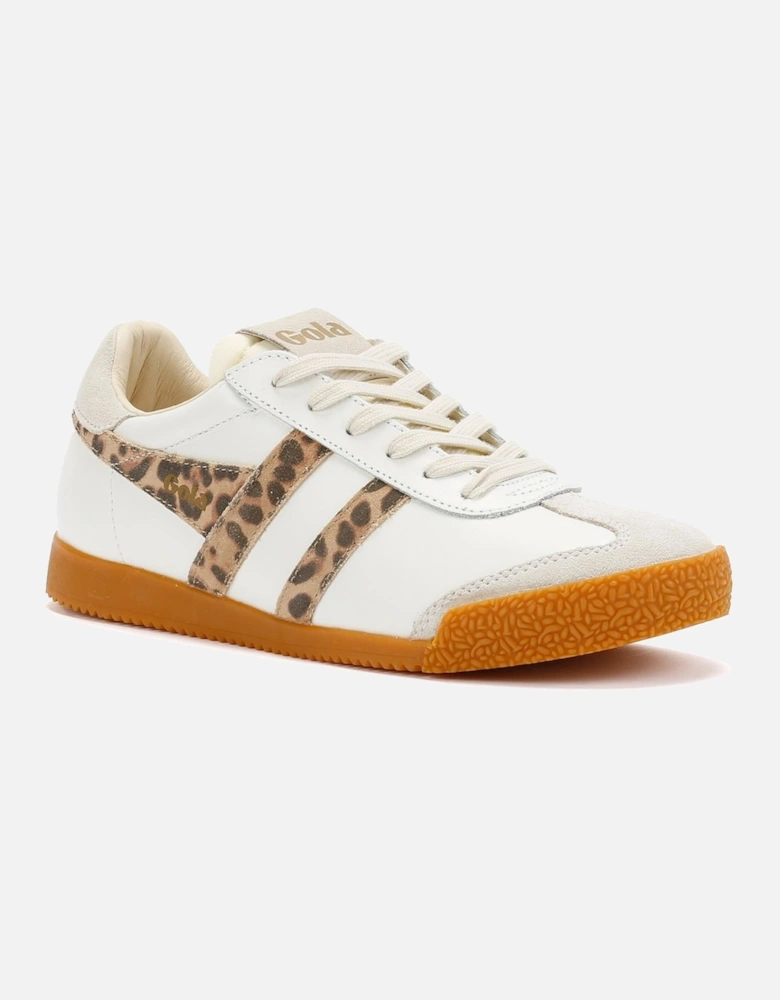 Elan Leather Women's White/Leopard/Off White Trainers