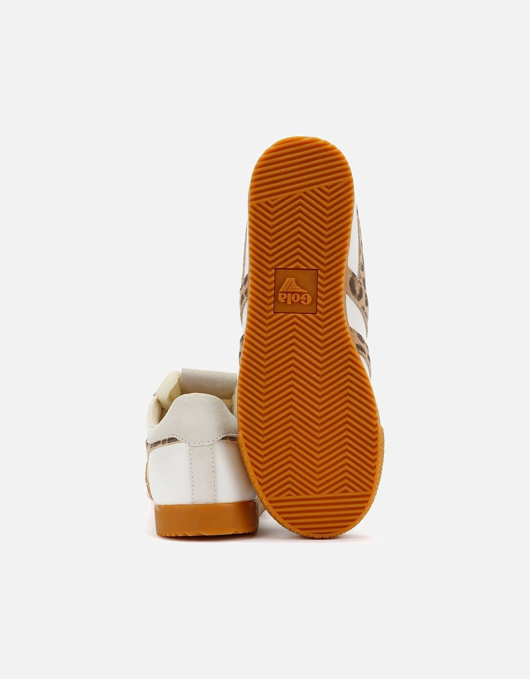 Elan Leather Women's White/Leopard/Off White Trainers
