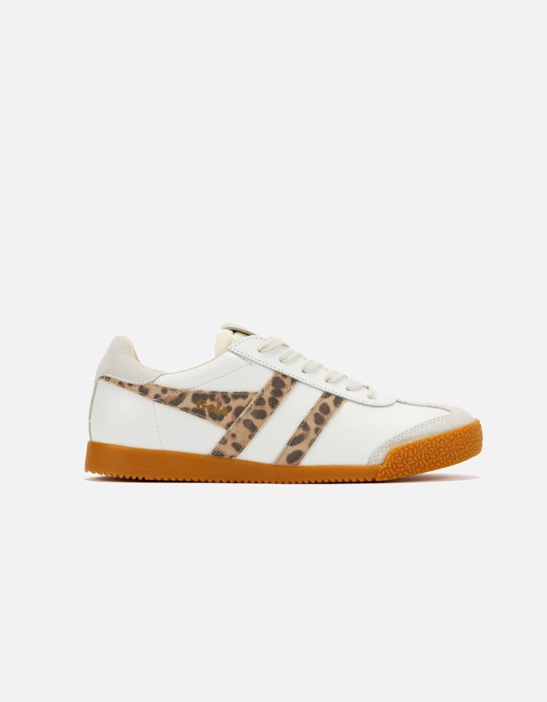 Elan Leather Women's White/Leopard/Off White Trainers