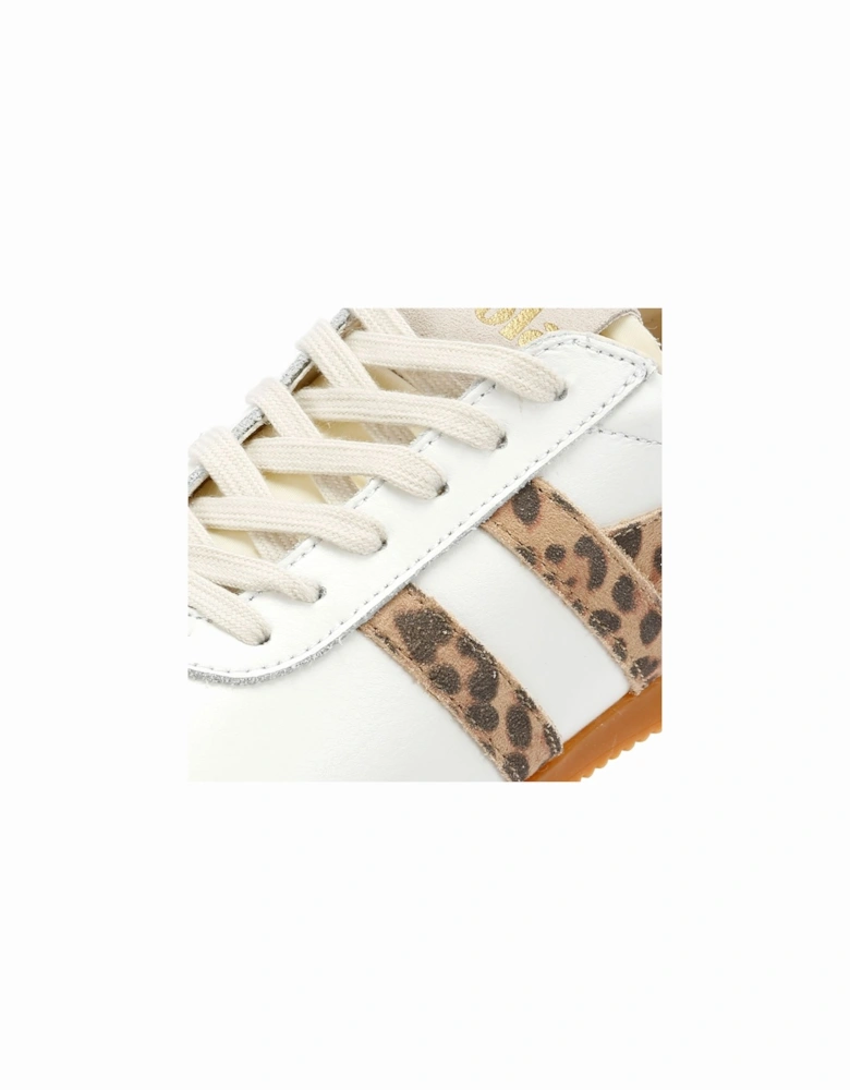 Elan Leather Women's White/Leopard/Off White Trainers