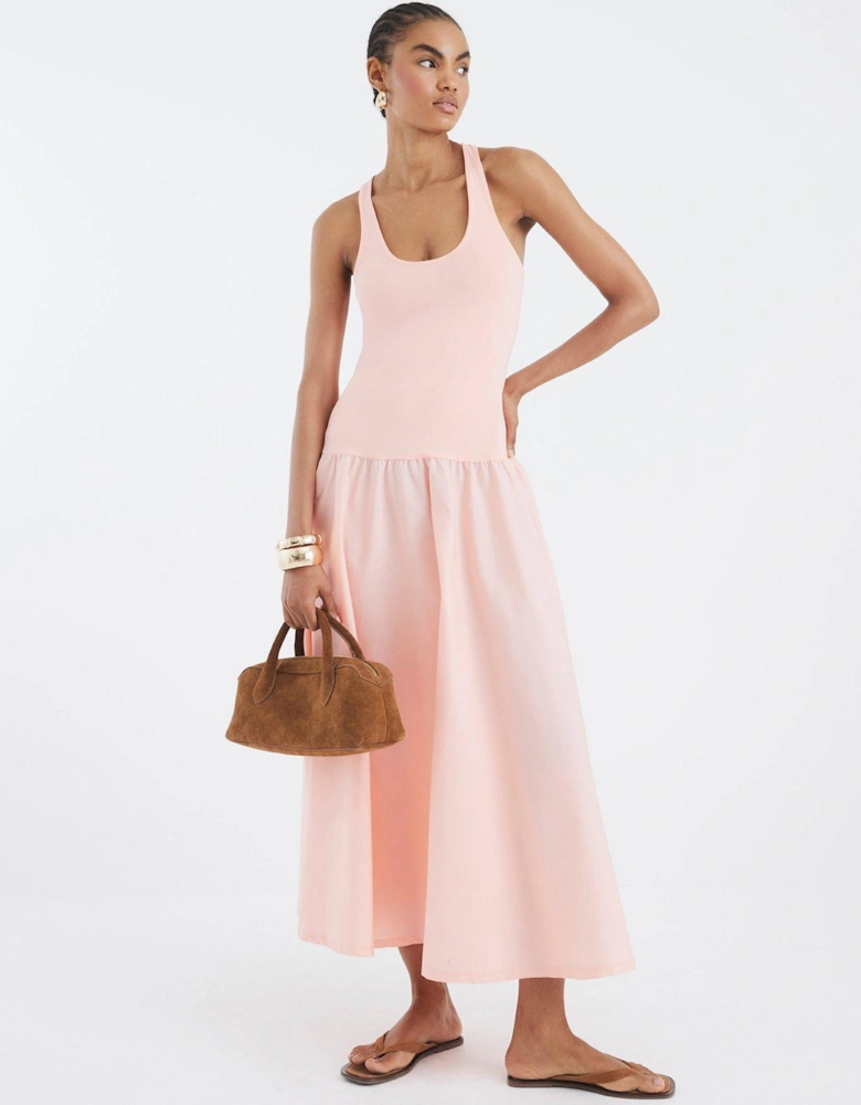 Scoop Poplin Mix Dress