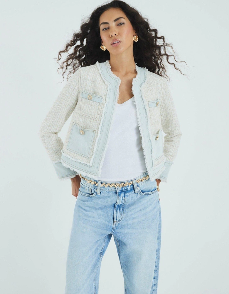 Long Sleeve Vanessa Denim Tweed Trophy