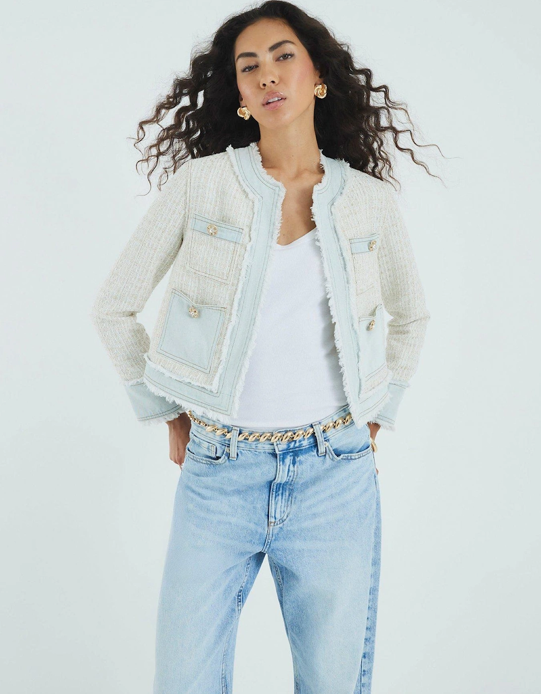 Long Sleeve Vanessa Denim Tweed Trophy, 2 of 1