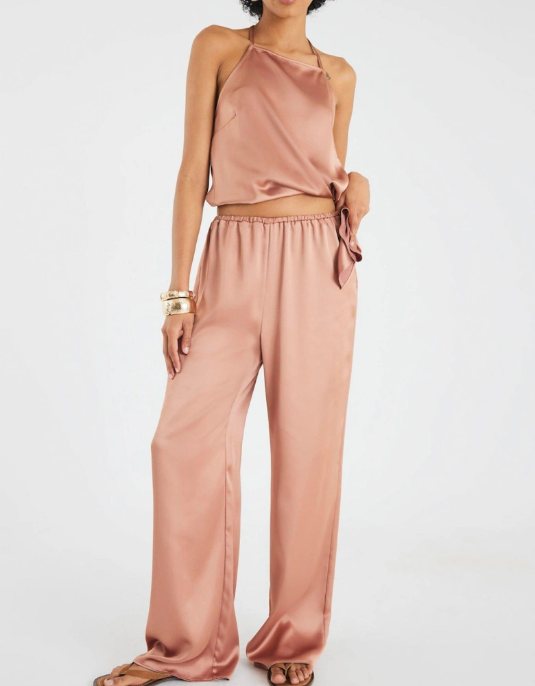 Satin Straight Leg Trousers