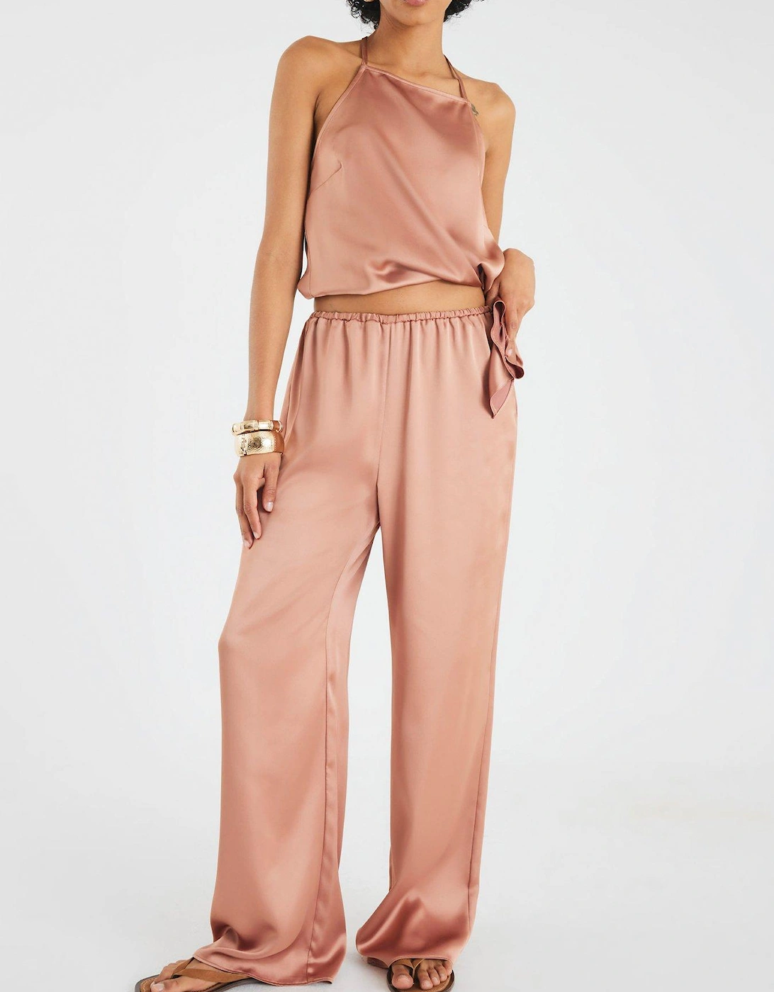 Satin Straight Leg Trousers, 2 of 1