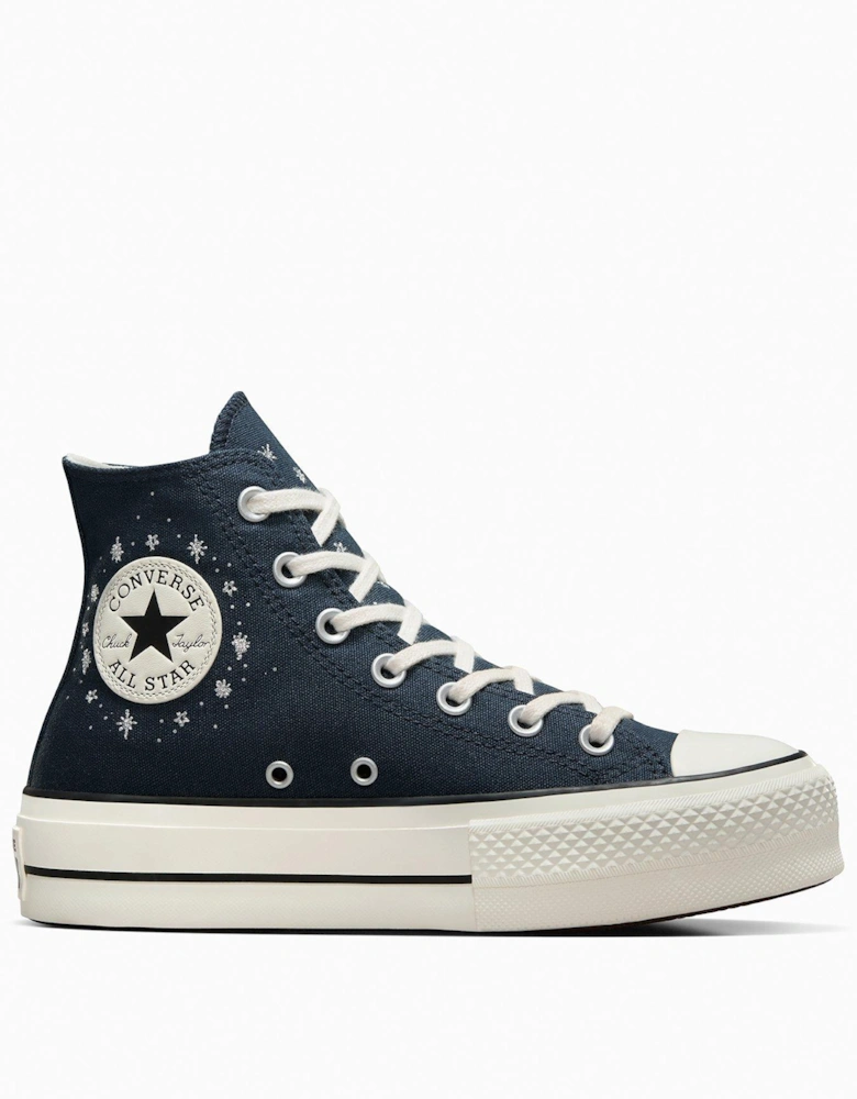 Womens Premium Party Chuck Taylor All Star Lift Trainers - Beige